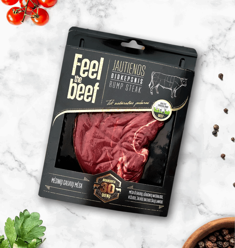 30 d. Brandintas jautienos didkepsnis "Rumpsteak" 400 g